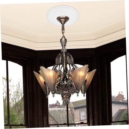 Médaillon de plafond en PU plaque de recouvrement blanche décorative