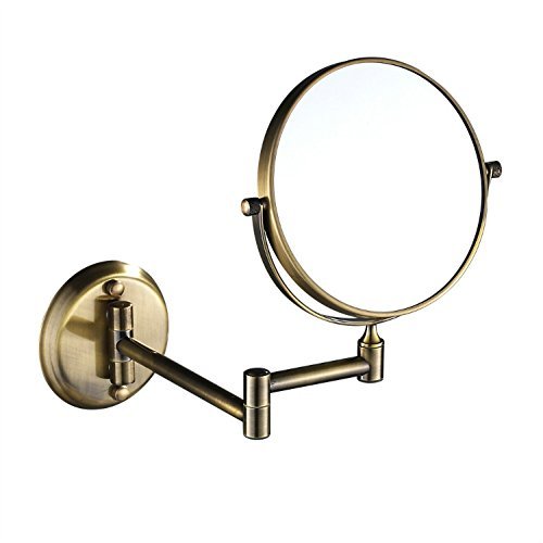 8 Inch Antique Dual Sided Wall Mount Makeup Mirror with 7x