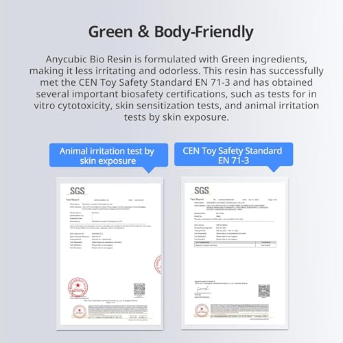Image of 3IDEA ANYCUBIC Bio Resin, Odorless Standard Photopolymer Resin,Fast UV-Curing ABS Like Resin for 8K /10K /14K LCD 3D Printing (Grey, 1kg)