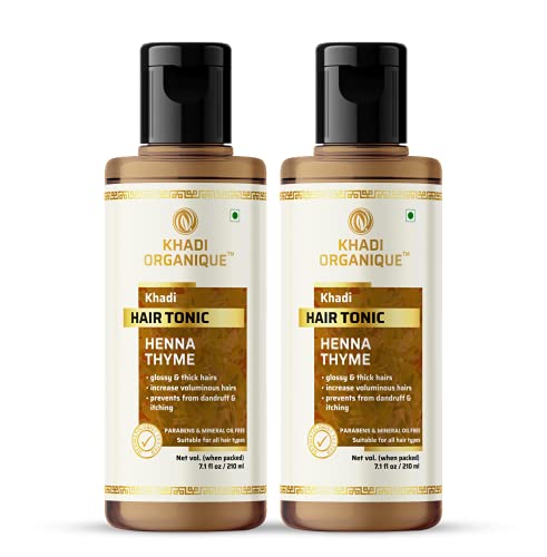 Image of Khadi Organique Henna Thyme Hair Tonic pack of 2