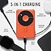 Ridge Magnetic Power Bank Fast Charging - Compatible with MagSafe - Portable Charger Power Bank - with Built in Cable and Wireless Charging, 5-in-1 Charging & Magnetic Attachment (Basecamp Orange)