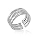 Produktbild MATERIA Schmuck 925 Silber Ring Labyrinth - Silber Damen Ring breit sandgestrahlt in Gr. 51-60 / Größe verstellbar #SR-52