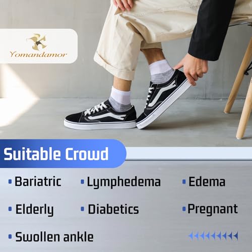 Yomandamor Women's 6 Pairs Bamboo Diabetic Ankle Socks with Non-Binding Top And Cushion Sole,L Size(Socks Size:9-11)