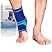 Produktbild bonmedico Sprunggelenkbandage - Rutschfeste Knöchelbandage Sprunggelenk für Damen & Herren - Stützende Bandage für Fußgelenk, Achillessehne - Wellness Geschenke - 1 Fußbandage Blue, Unisex Medium