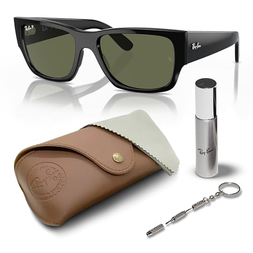 Image of Ray-Ban RB0947S CARLOS Rectangle Shaped Sunglasses for Men & Women with Official RAYBAN Eyewear Kit