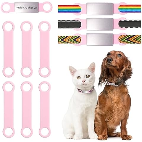 6Pcs Dog Tag Silencer - Silicone Accessories（Does Not ContainStainless Steel ID Tag） for Personalized Dog Tag for Pets - Custom Silicone Engraved Name Tag -Free Slide On ID Tag(S/P) Cover