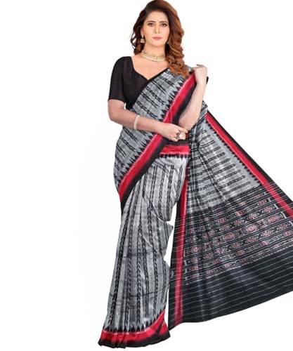 Image of Nuapatna Cotton Saree of Odisha Ikkat Orissa Traditional Handloom Sari | Bomkai | Pata | Nuapatana | sambalpuri saree | khandua patta sare | without Blouse S9