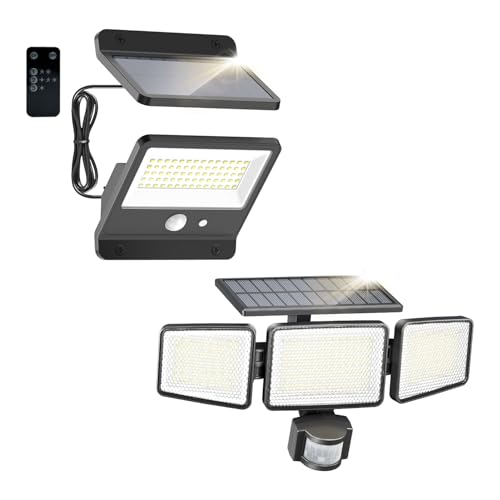 Philips Solar Security Light Outdoor，Solar-Powered Waterproof Wall-Mounted Flood Light w/PIR Motion Sensor,IP65 Waterproof, 3 Modes