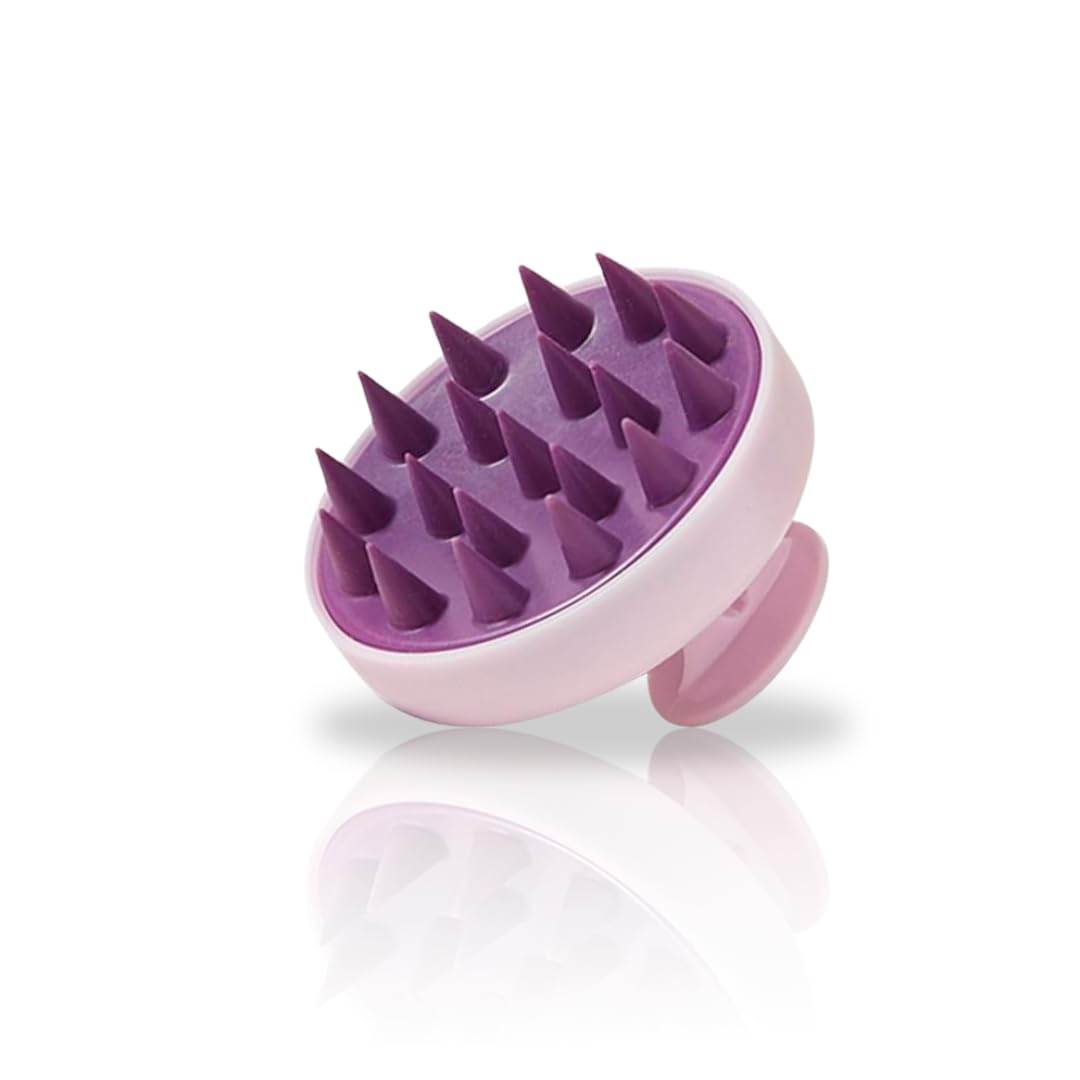Purple Silicone Scalp Massager - Scalp Brush for Wet or Dry Hair - Exfoliating Brush and Hair Massager for Washing Hair - Hair Growth Stimulator