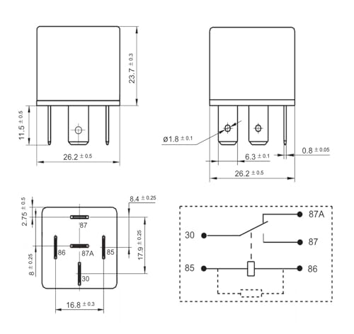 Relé RSV-1C-12H de alta capacidad 40A con base de 5 pines 2