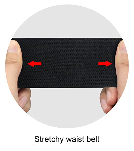 2 Pack Women's Wide Elastic Belt, Black Vintage Stretch Cinch Waist Belt4