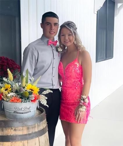 Sparkly Sequin Tight Homecoming Dresses for Teens Spaghetti Strap V Neck Bodycon Prom Party Gowns Short3