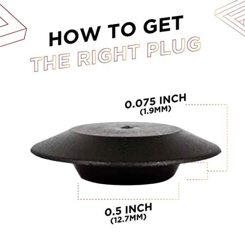 Image of Prescott Plastics 0.5 inch Flush Mount Black Plastic Body and Sheet Metal Plugs, Button Plugs with Flush-Type Heads for Automobile Bodies, Tanks, Refrigeration Units, Impact & Weather Resistant - 20 Pack
