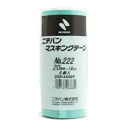 ニチバン マスキングテープ 20mm×18m 60巻入 222H-20BOX ミントグリーン