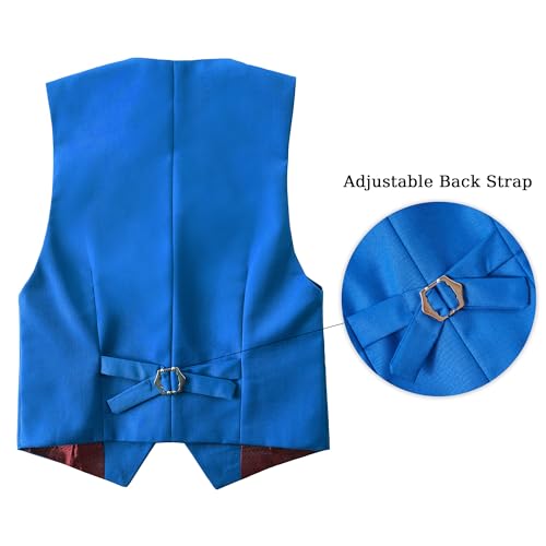 Image of Boys' Vest Slim Formal Suit Vest for Wedding Homecoming with Pockets Adjustable Back Strap, Size 2-20 Years