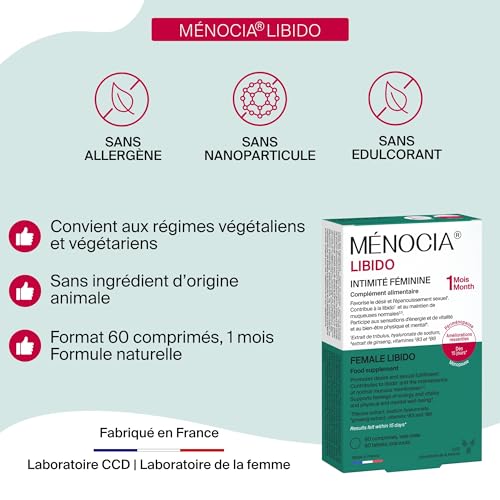 MÉNOCIA® Libido | Complément Alimentaire Intimité Féminine | Tribulus, Ginseng, Vitamines B3 & B8, Hyaluronate | | Libido, Énergie, Confort Intime | 60 Comprimés | Sans Hormones | Fabriqué en France – vue 4