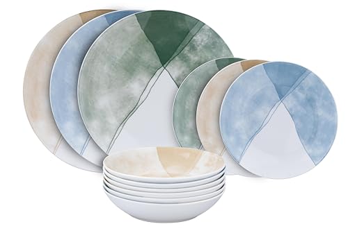 Casa Collection Lot de 18 assiettes Abanico