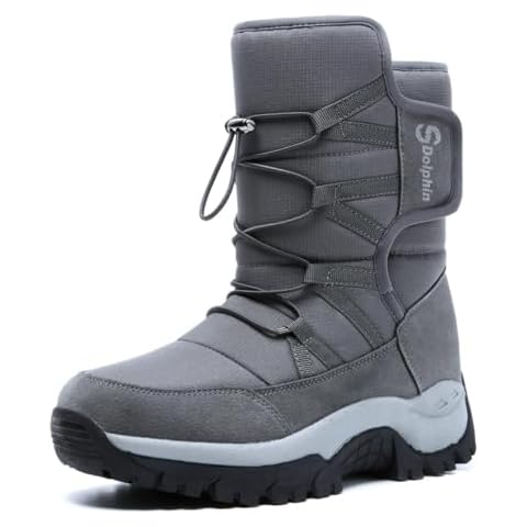 Men's Waterproof Winter Snow Boots Lightweight Warm Faux Fur Lined Cover