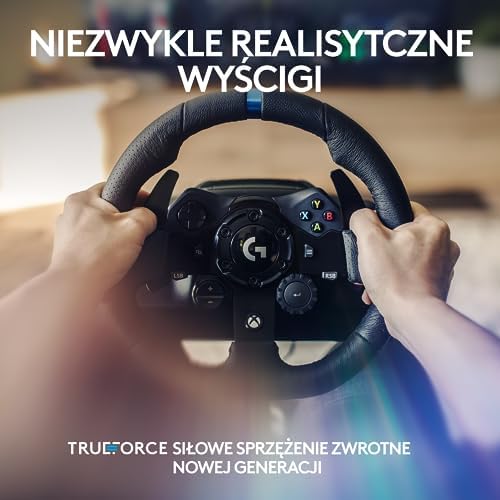 Logitech G G923 Racing Wheel And Pedals For Xbox One And Pc, Prawdziwe Ściganie Pochodzi Z Wnętrza, Xbox Series X|S/Xbox One/Pc - Czarny