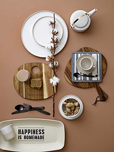 Bloomingville Irregular Shaped Acacia Wood Cutting Board/Tray With Leather Strap #TOP1