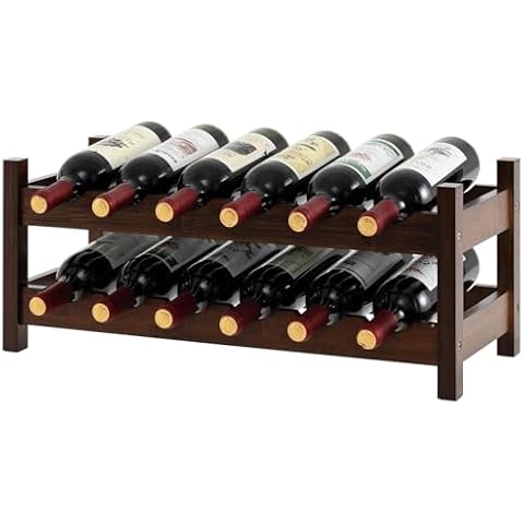 COSTWAY 2 Tier Bamboo Wine Rack Cover