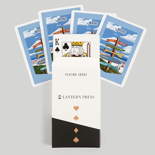 Lantern Press Maine, Signpost, Coast Beach, 52 cartas Póker miniatura 6