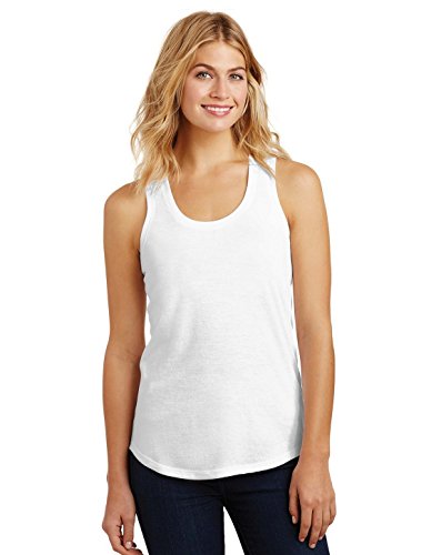 District Made Women's Perfect Tri Racerback Tank DM138L White XL
