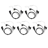 Karier 2 Pin Covert Acoustic Tube Earpiece Headset with PTT and Mic for Motorola CP200 GP2000 CLS1410 CLS1100 GP3188 Radios (5 Pack)
