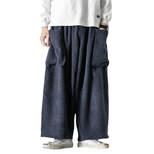 Pantalon de jogging ample surdimensionné bleu marine avec poches cargo latérales