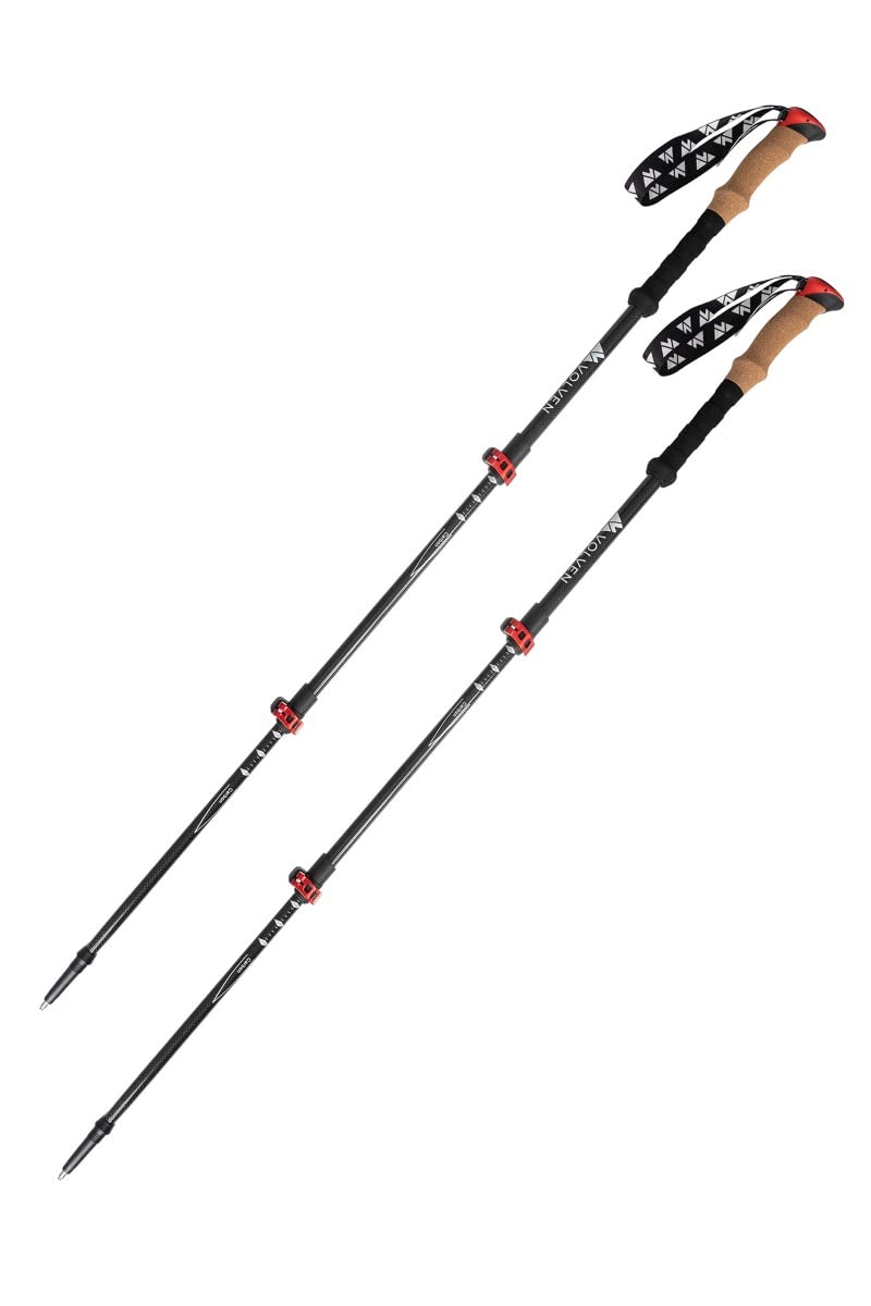 Volven Kije Trekkingowe Adventure Carbon Czerwony