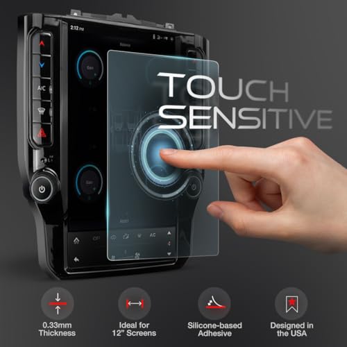 Kykr Ram 1500 Screen Protector 12 Inch (2019–2026), Fits Dodge Ram 1500/2500/3500 Uconnect Display, HD Clear Gloss, 9H Tempered Glass, Scratch Resistant