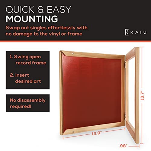 Kaiu Vinyl Record Frame – Solid Wood Album Frames For Vinyl Records Accessories Gifts To Mount On Wall, 13.8 X 13.6 X 2 Inch Display Cover With Clear Acrylic – Natural #TOP2