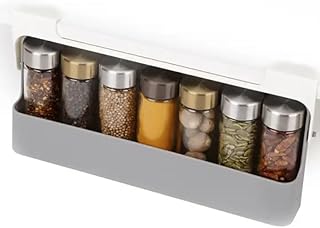 Hanging Spice Rack Organiser- Spice Organiser With 6 FREE Spice Jars Kitchen Spice Rack for Inside Cupboard Spice shelf Inside Cupboard Spice Rack