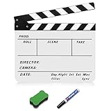Flexzion Director Clapboard Film Movie Clapper Board Acrylic Plastic Dry Erase Stadio Camera TV...
