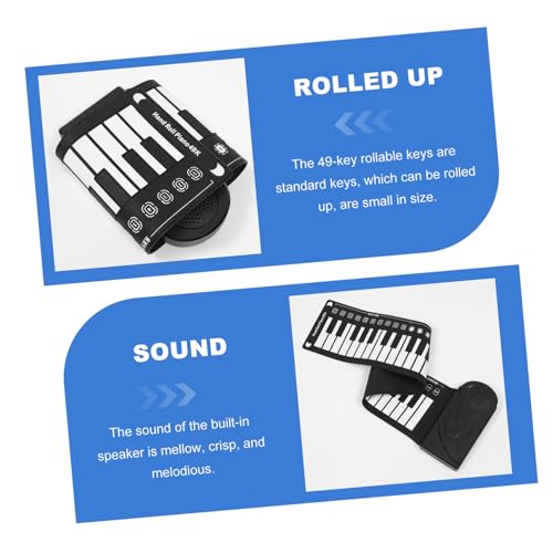 JOINPAYA 1 Jeu De Piano À 49 Touches Piano Électrique Portable Clavier De Piano Enroulable Piano Créatif Piano À Main Piano Pliable Piano Pliant Pour Abs Noir - Les Beatles, Paul McCartney, John Lennon, RIngo Starr, George Harrison JOINPAYA 1 Jeu De Piano À 49 Touches Piano Électrique Portable Clavier De Piano Enroulable Piano Créatif Piano À Main Piano Pliable Piano Pliant Pour Abs Noir – Image 6