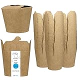 Nudel-Box 26 Oz 750 ml 500 Stück - To Go Verpackung - Umweltfreundliche Einweg Papierbehälter für Lieferservice - Asia Food Box take away - Faltschachtel - Döner-Box Auslaufsicher