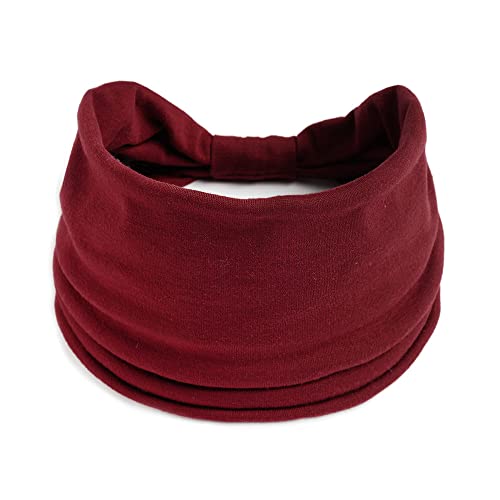 Image of XFYT Elegant Premium Workout Gym Sports Hair Band | Exercise Sweat Absorbent Breathable Yoga Headbands for Men and Women (Rose Maroon)