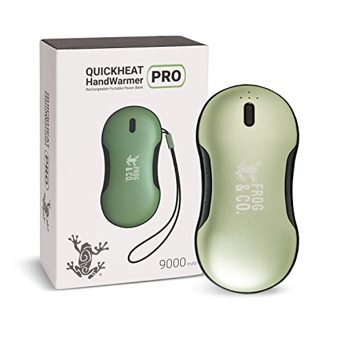 Survival Frog QuickHeat PRO Rechargeable Hand Warmer with Portable Power Bank - Premium Quality Electric Hand Warmer - Reusable Hand Warmers - USB Heater for Hands with Storage Bag and Lanyard