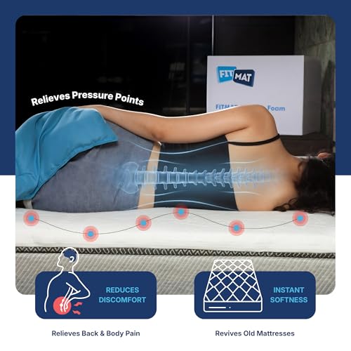 Image of FITMAT Orthopedic Memory Foam Mattress Topper (48 inchx75 inchx2 inch) | High-Density Foam for Back Support | Super Soft & Comfortable Mattress Layer