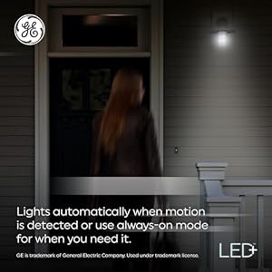 GE LED+ Motion Sensor LED Light Bulbs, 15W, PAR38 Outdoor Security Floodlight, Warm White (2 Pack) — photo 4 of 6