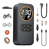Rizeola Gonfleur Pneus Voiture Sans Fil, 8000mAh Mini Compresseur à Air Portatif 150 PSI (10,3 Bar), Pompe Pneu Inflation Rapide pour Véhicule, Vélo, Ballon