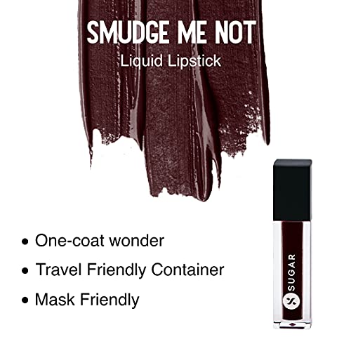 Image of SUGAR Cosmetics Smudge Me Not Liquid Lipsticks for Women | Transferproof & Waterproof | Lasts 12+ Hours | Matte Lipstick | 1.1ml - 25 Very Mulberry