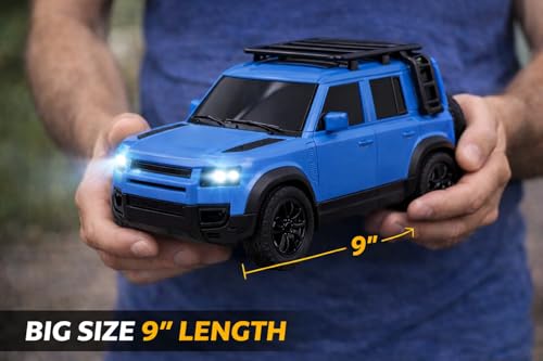 Image of TEC TAVAKKAL Remote Control Car for Kids & Adults, 50 Km /h High Speed RC Car with LED Headlights, 60+ Feet Range, Type-C Rechargeable Off-Road SUV Toy Car, 4 Direction Control (Blue)
