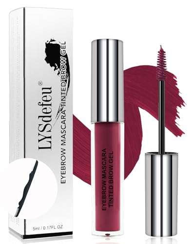 Wasserfestes Farbe Augenbrauen Gel,Lang Anhaltendes Burgunderrot Wimperntusche,Flüssiges Getöntes Augenbrauengel Set,Colored Volumen Verlängerung Eyebrow Mascara Glue,Cosplay Show Augen Makeup-11