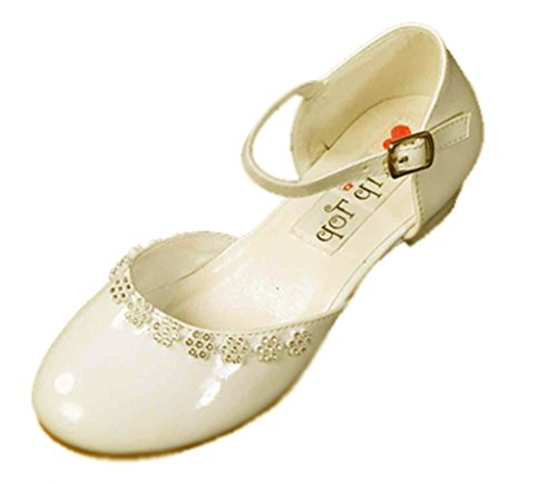 iGirlDress Patent Leather Party Shoe with Crystal Flowers