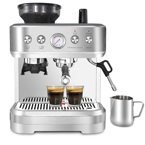 Aptliton Bean to Cup Coffee Machine - Coffee Maker with Grinder and Milk Frother, 15 Bar Italian...