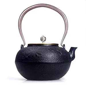 MZXUN Cast Iron Tetsubin Kettle Southern Iron Japanese Health Iron Pot Groom Chrysanthemum cast Iron Pot Old Iron Pot Boiling Water 1 4L