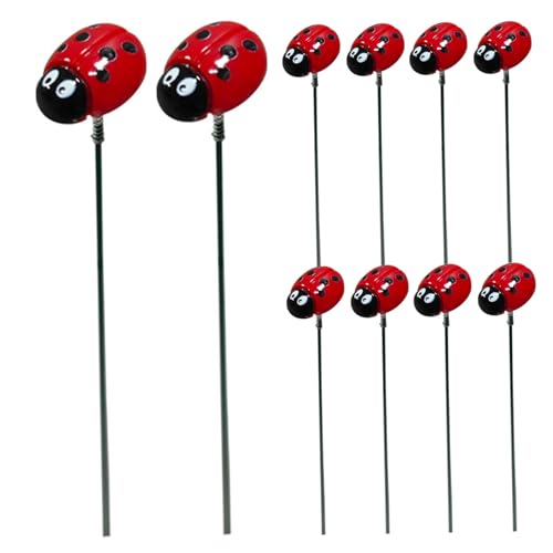10 pezzi di statue in resina giardino statue di coccinella decorative ornamenti per decorazioni per esterni resistenti alle condizioni meteorologiche per decorazioni da prato