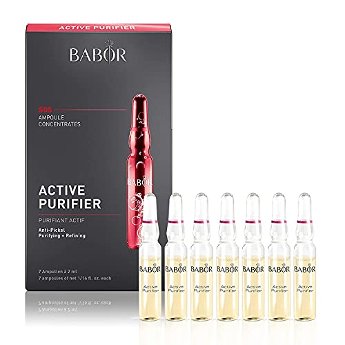 BABOR Active Purifier Ampoule Serum Concentrates, Clarifying Acne Serum and Pore Minimizer with Tea Tree Oil, Paraben Free