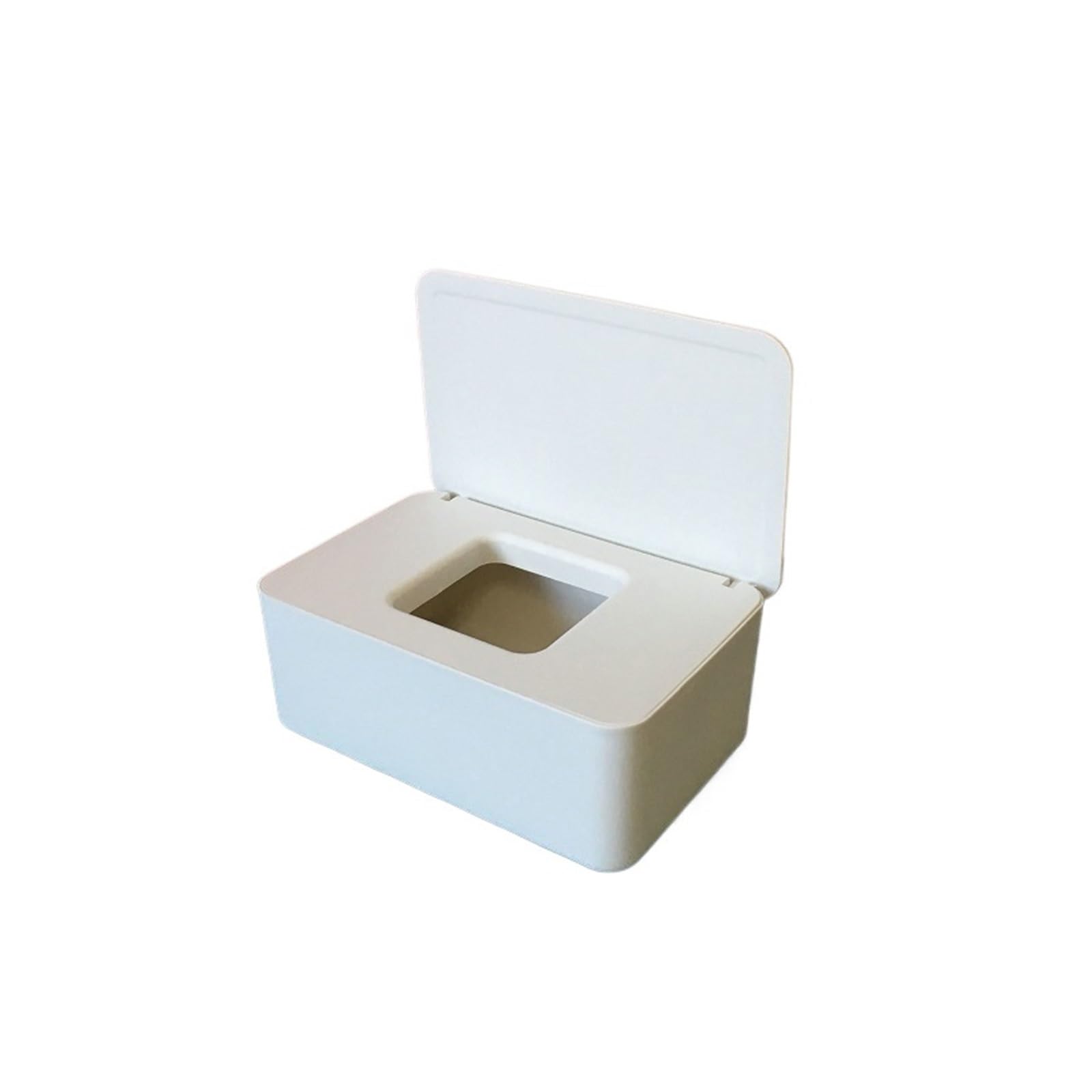 Tissue Box 1pc, Wet Tissue Box Desktop Seal Wipes Paper Storage Box Household Plastic Dust-proof With Lid Tissue(WHITE)